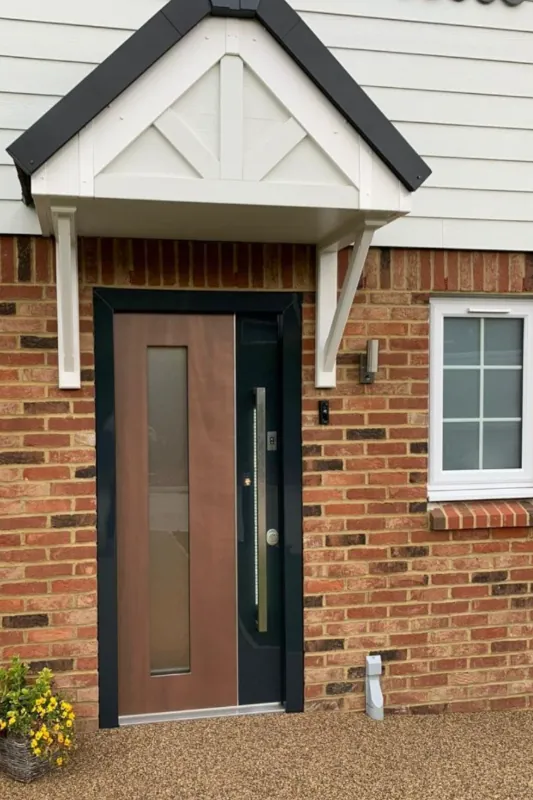 Secure door made from mahogany wood
