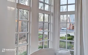 A set of single hung windows made with ballistic glass