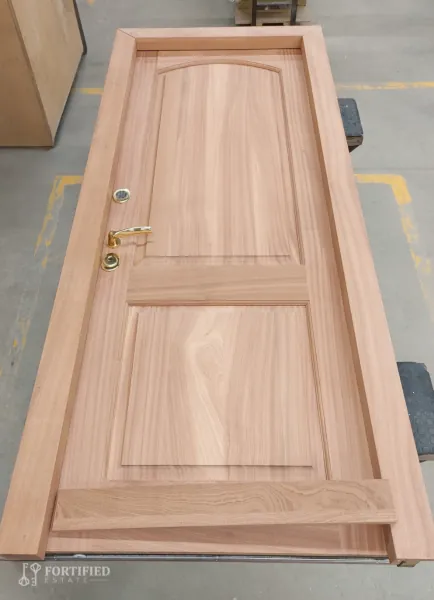 Solid wood on gun room door
