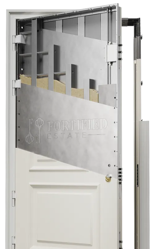 Cross section of residential panic room door